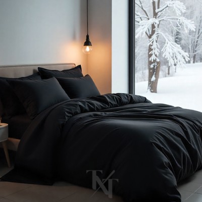 Јорганска навлака Букефал - премиум црн памук 210цм x 220цм (дупла)