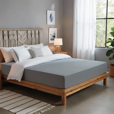 Памучен чаршаф за душек со ластик во боја - Ранфорс 180cm х 200cm+30cm - 4бои